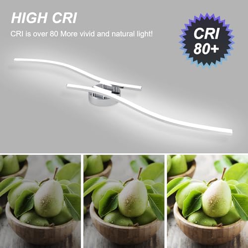 28W Chrome Linear Ceiling Light Modern LED Ceiling Light Fixture 6000K Aluminum 39.37Inch Long Ceiling Lamp for Hallway