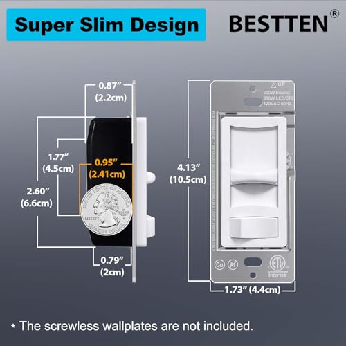 12 Pack Super Slim Quiet Dimmer Switch (12 Count)