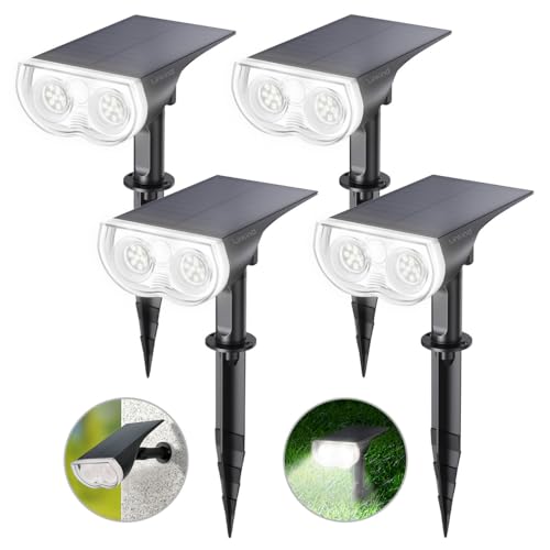 Solar Lights Outdoor Waterproof Landscape Spotlight Daylight 4 Pack (4 Count)