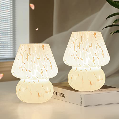 Cute Mushroom Lamp Small Bedside Table Lamp Set of 2 Stepless Dimmable (2 Count)