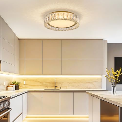 Dimmable Crystal Flush Mount Ceiling Light