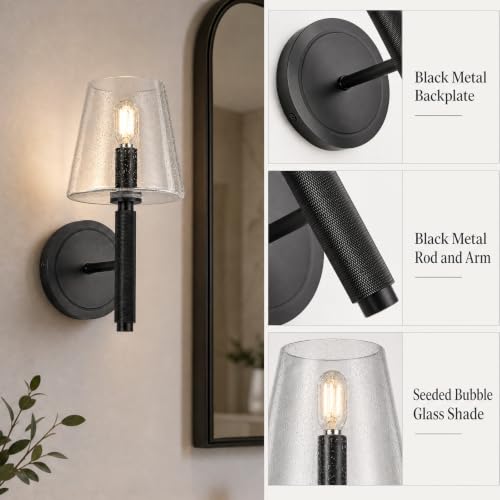 12" Black Wall Sconce 1
