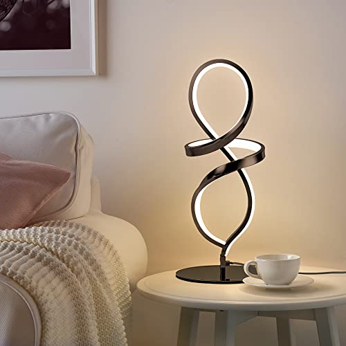 Modern Small Table Lamp with LED Spiral Design