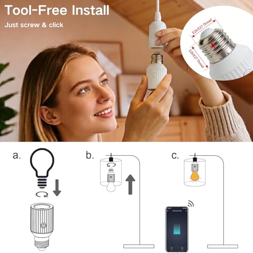 Smart Wi Fi Light Bulb Socket Adapter