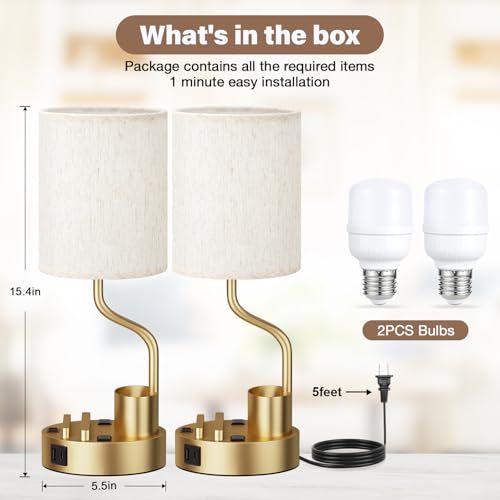 Bedside Lamps for Bedroom Set of 2 (2 Count)