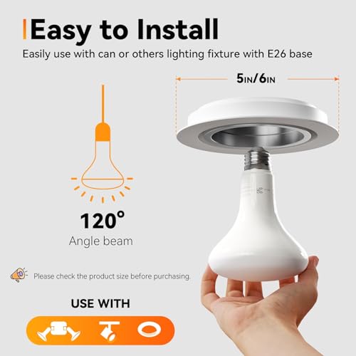 6 Pack BR30 Flood Light Bulb Indoor (6 Count)