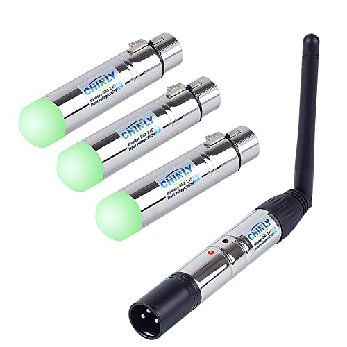4pcs DMX512 DMX Dfi DJ 2.4G Wireless 3 Receiver with Light Dome & 1 Transmitter LED Lighting Control Short version for LED Stage Par Party Light