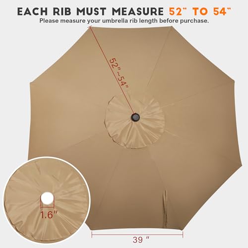9ft Patio Umbrella Replacement Canopy