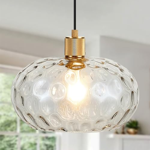 Glass Pendant Lights Kitchen Island 12 Inch Adjustable Pendant Light Fixtures with Hand