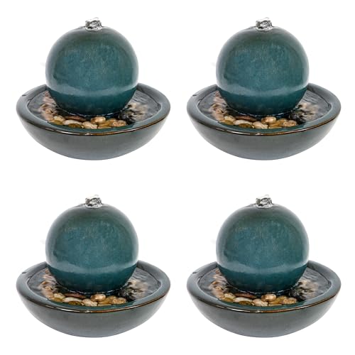 Sunnydaze 7" Indoor Ceramic Tabletop Fountain with Orb (4 Count)