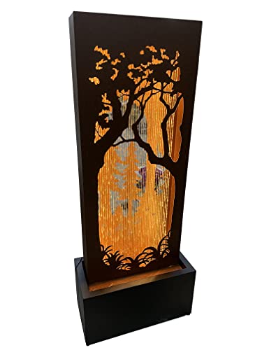Forest Hollow Carved Fountain with LEDs