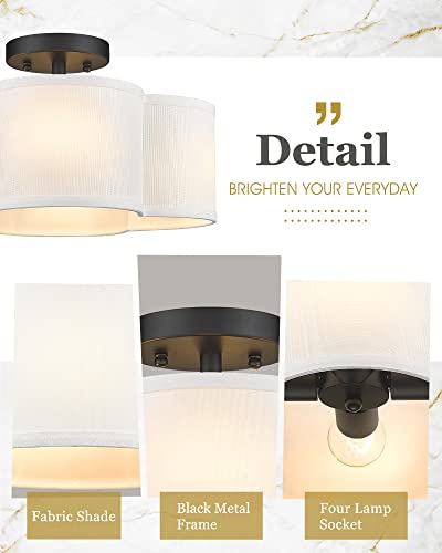 Black Semi Flush Mount Ceiling Light