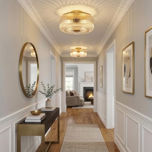 3 Light Gold Flush Mount Ceiling Light