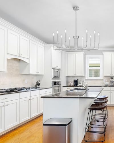 10 Light Brushed Nickel Chandelier