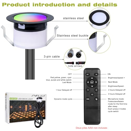 LED Deck Lights Kit Black (10 Count)