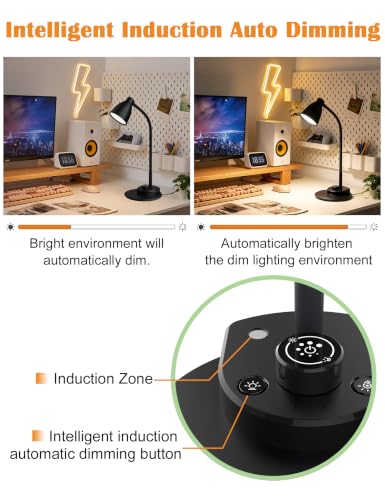 LED Desk Lamp with USB Charging Port 3 Color Modes Dimmable