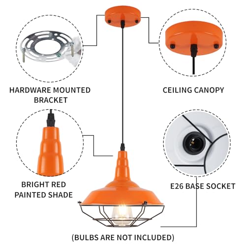 Farmhouse Orange Pendant Light (3 Count)