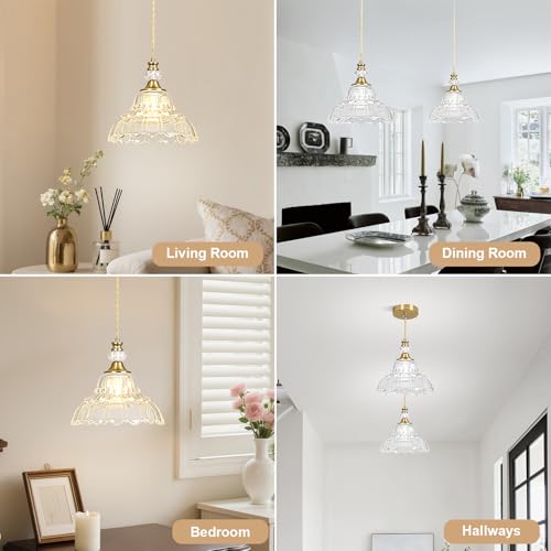 1 Piece Vintage Chandelier in Brushed Gold Finish with Flower (1-Light / Gold)