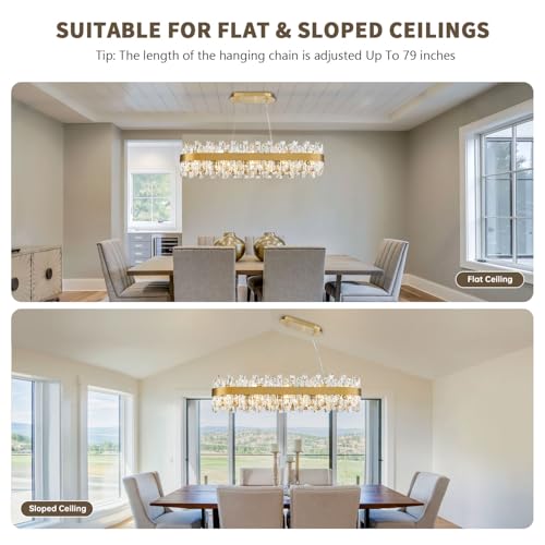 Modern Brass Gold Crystal Chandelier