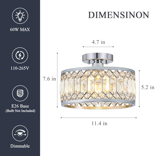 Crystal Chrome Ceiling Light