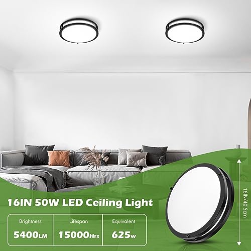 2 Pack 50W Dimmable Flush Mount Ceiling Lights (2 Count)