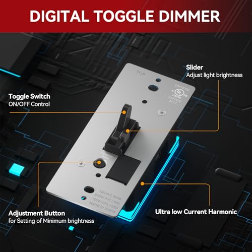 Toggle Slide Dimmer Switch for Dimmable LED Light (10 Count)