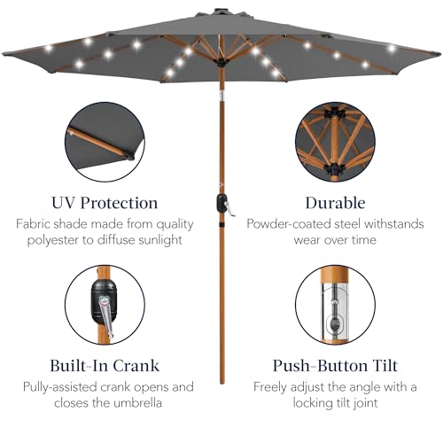 10ft Solar Market Patio Umbrella w