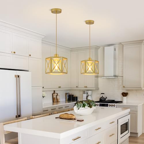 2 Pack Gold Pendant Lights (2 Count)