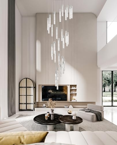 36 Light Modern LED Crystal Chandeliers for Living Room Entryway