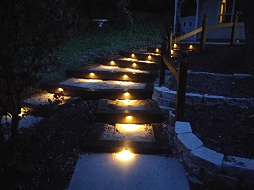 Pack of 20 Warm White Low Voltage LED Deck Lights kit Φ1.38 Outdoor Garden Yard Decoration Lamp Recessed Landscape Pathway Step Stair Warm White LED Lighting (20 Count)