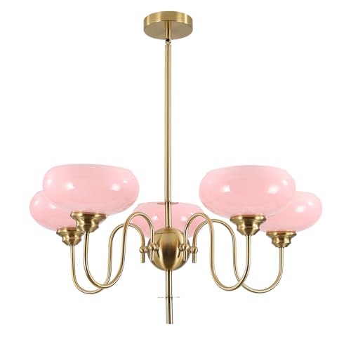 Pink Sputnik Chandelier Gold 5