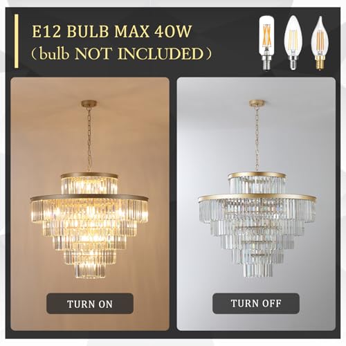 36" Large Crystal Chandelier (23 Count)