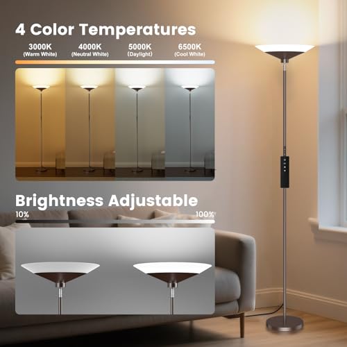 Brown Torchiere Floor Lamp