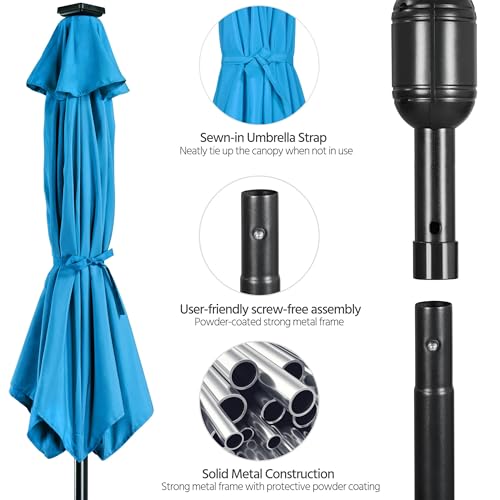 10FT Solar Patio Umbrella w