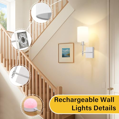 14 Inch Battery Operated Wall Sconces Set of 2 with Remote (2 Count)