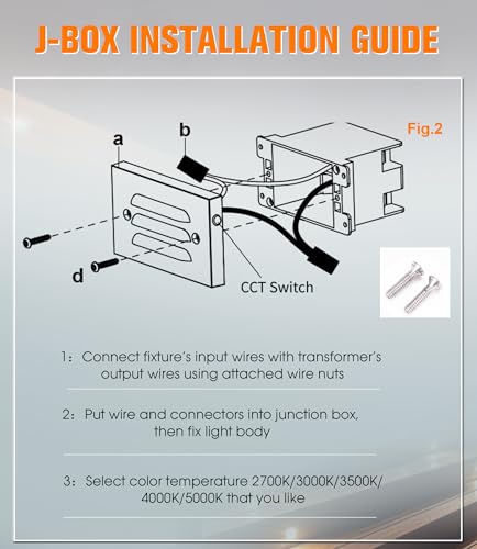 4 Inch 5CCT 12V 4W Low Voltage LED Step Light with Horizontal Louvered Faceplate for Steps Decks Stairs (6 Count)