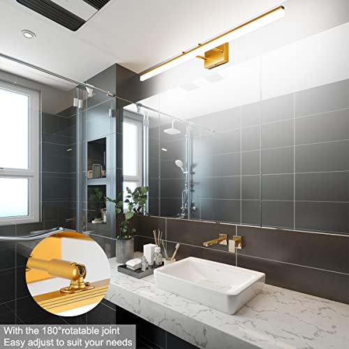 Copper Bathroom Vanity Light 48inch Adjustable Modern LED Vanity Light for Bathroom Gold Lights Fixtures 5500K