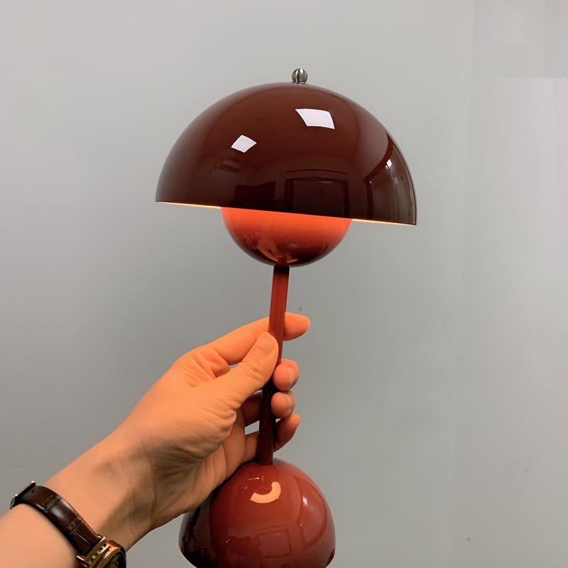 Modern Flower Bud Lamp 12" Cordless Touch Lamp Dimmable 2600mAh Rechargeable Desk Lamp Nordic Minimalist Mushroom Lamp Nightstand Bedside Lamp for Bedroom Living Room