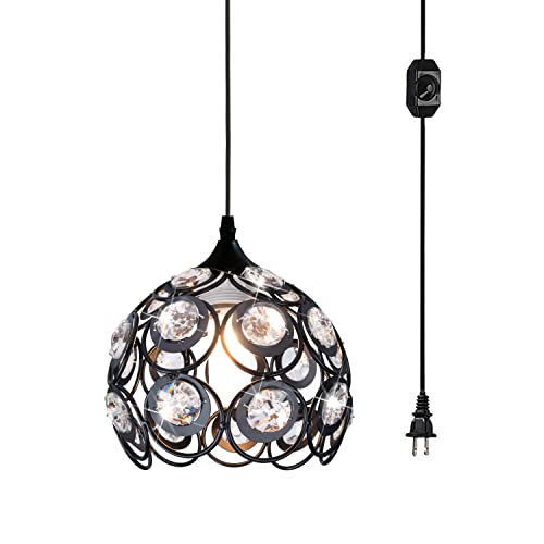 Black Plug in Chandelier