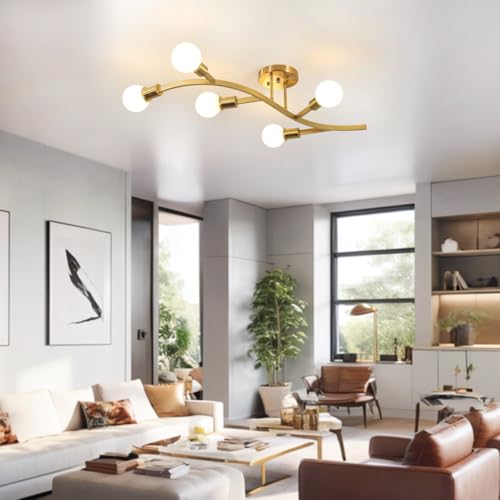 Gold Modern Sputnik Ceiling Light Fixture 5
