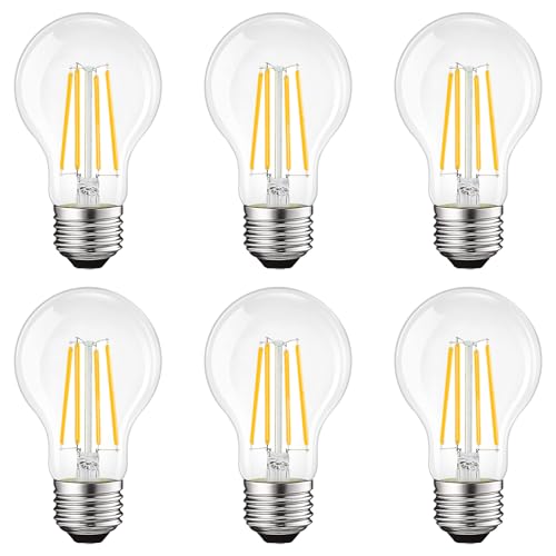 Vintage A19 LED Light Bulbs 100W Equivalent (6 Count)