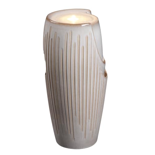 Ivory Ceramic Pillar Fountain