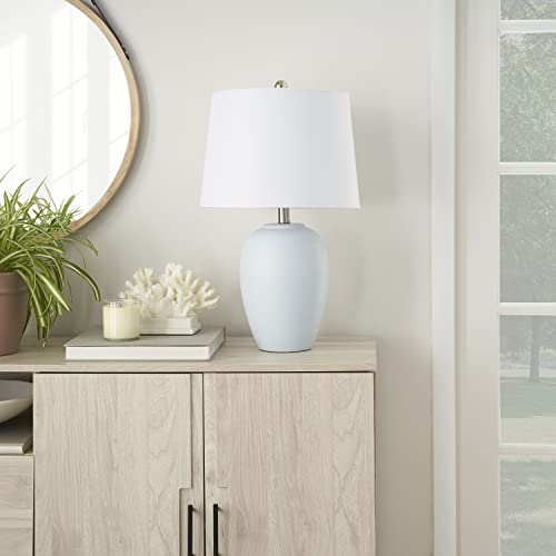 Home 23" Coastal Blue Ceramic Pot Table Lamp for Bedroom