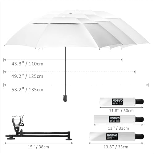 UPF 50+ Golf Umbrella with Adjustable Universal Clamp