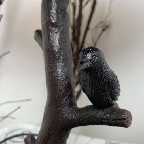 L10956 Tiffany Style Stained Glass Raven Table Lamp