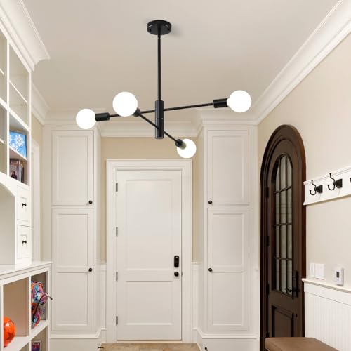 4 Light Sputnik Ceiling Light Fixture Mid Century Modern Chandelier