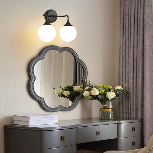 Black Bathroom Light Fixtures Over Mirror Vanity 2 (2 Count)
