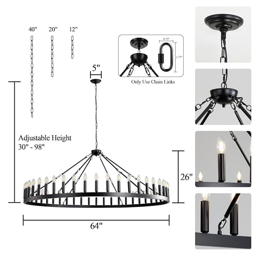 Black Wagon Wheel Chandelier