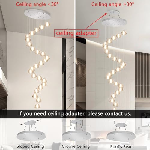 25 Lights Modern Crystal Chandeliers for Staircase LED Handing Light Fixture for Foyer Hallway (25 Count)