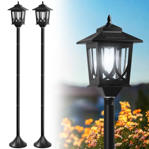 63" Solar Lamp Post Light 2 Pack